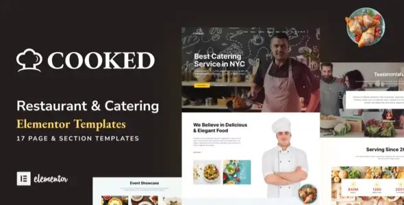 Cooked – Catering & Restaurant Website Elementor Template Kit