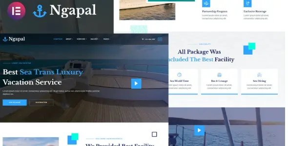 Ngapal – Sea Luxury Yatch Vacation Services Elementor Template Kit